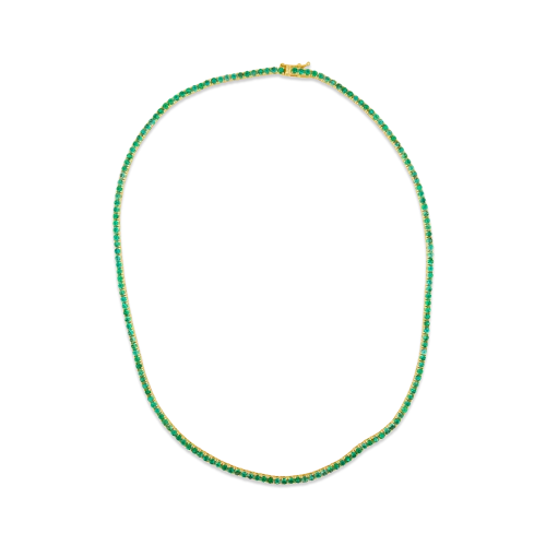 Statement necklaces for evening parties-Emerald Tennis Necklace