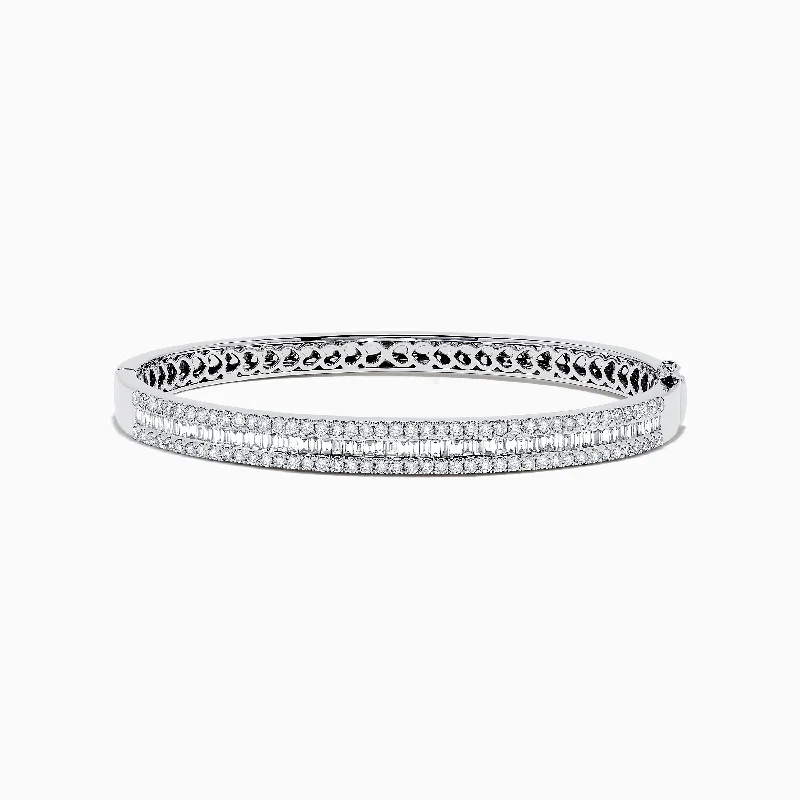 Sparkling tennis bracelets for elegant occasions-Classique 14K White Gold Diamond Bangle 2.41 TCW