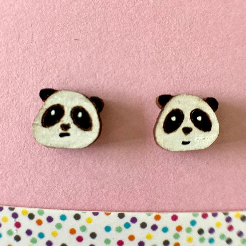 Custom hoop earrings for personalized accessories-Studs: Pandas