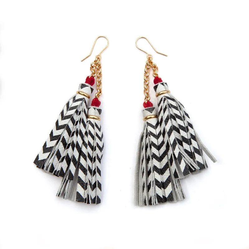 Sterling silver earrings for everyday elegance-DOPPELGÄNGER . tassel earrings