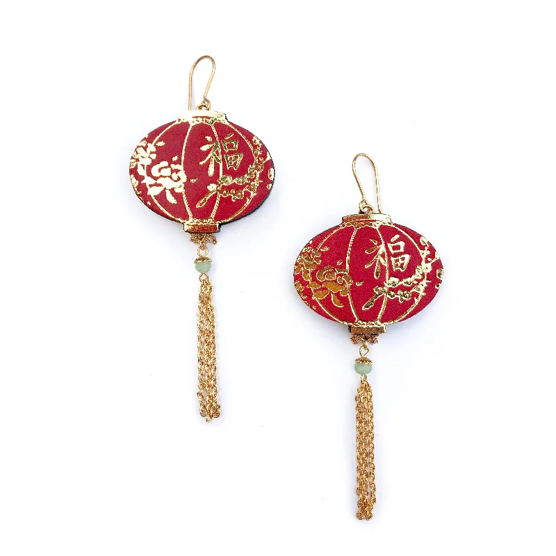 Simple gold earrings for a subtle yet elegant style-LANTERN . earrings