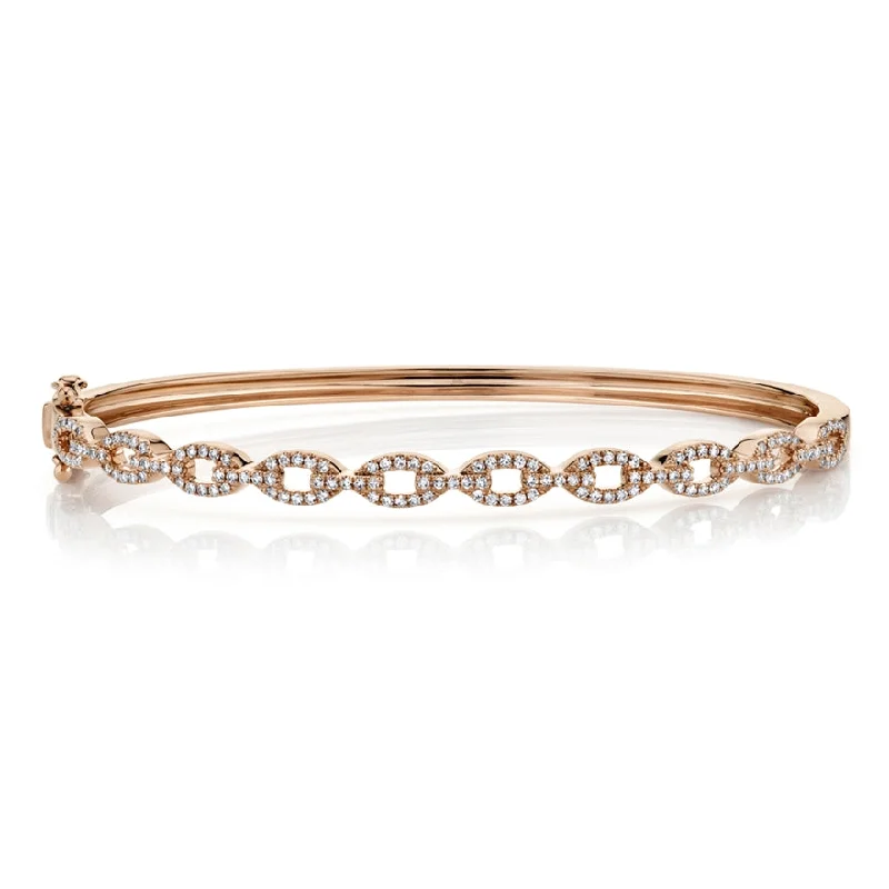 Chunky bangles for a bold, modern look-14K Rose Gold Diamond Link Bangle