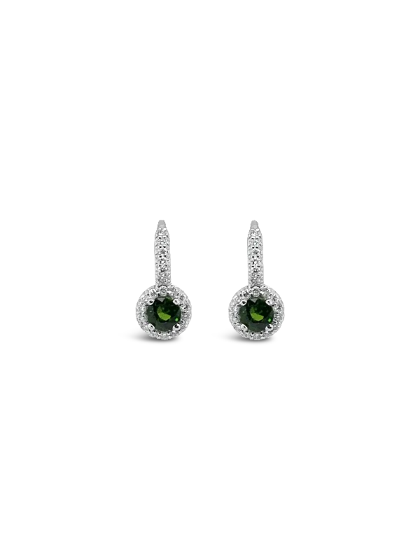 Fashion-forward statement earrings for every occasion-Tsavorite & Diamond Earrings