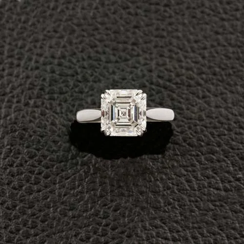 Bold cocktail rings for evening parties-Solitaire Asscher Engagement Ring