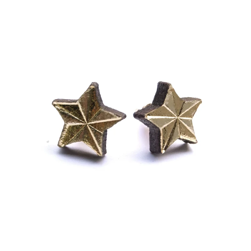 Gold-plated earrings with a chic design-STARLET . studs