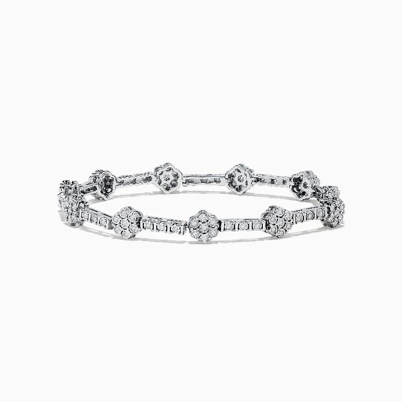 Stainless steel bracelets for sleek and modern style-925 Sterling Silver Diamond Bouquet Bracelet