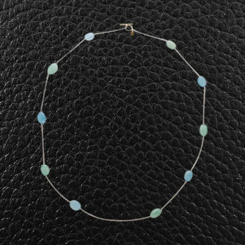 Layered necklaces for trendy looks-Blue Topaz & Emerald Bead Necklace