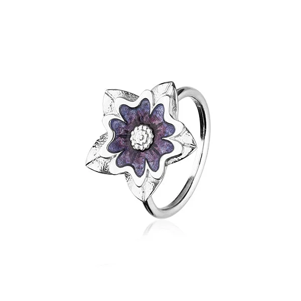 Elegant sapphire rings for luxurious style-Scottish Primrose Silver Ring ER145