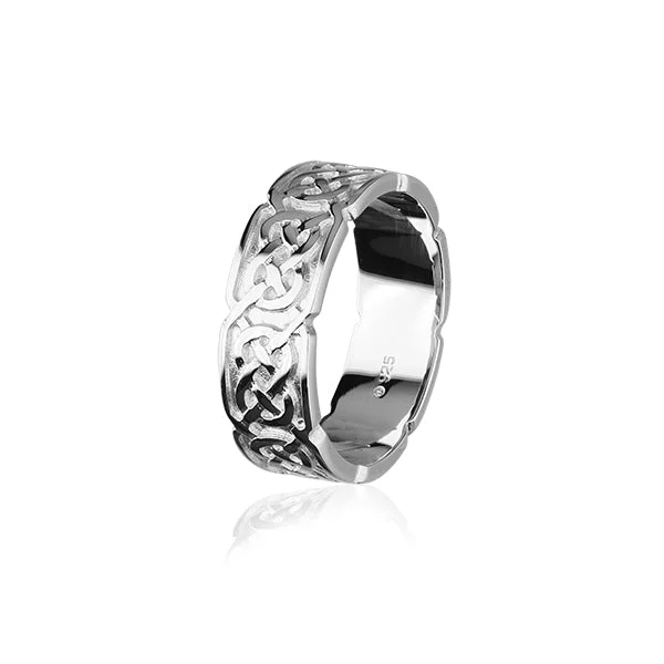 Modern engagement rings for contemporary style-Celtic Silver Ring XR126