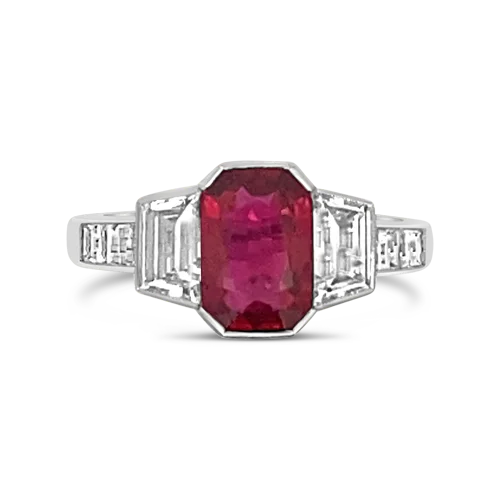 Vintage rings with antique designs-Ruby & Diamond Ring