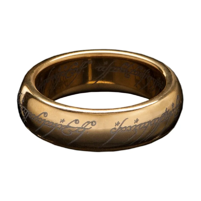 Rose gold rings for a romantic touch-Lord of the Rings Tungsten Ring The One Ring (gold plated) Size 12