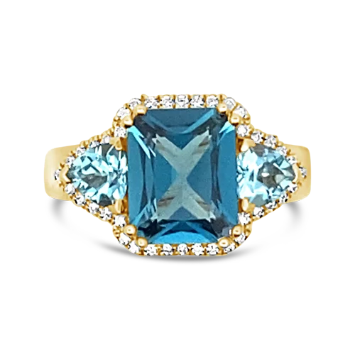 Elegant sapphire and diamond rings for luxury lovers-Blue Topaz & Diamond Ring