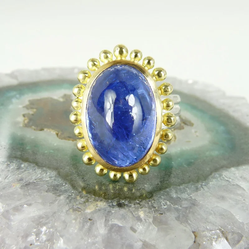 Birthstone rings for personalized family gifts-Tanzanite Courtesan Ring