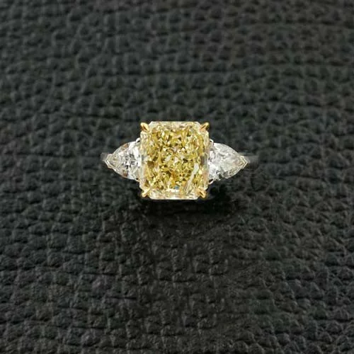 Handcrafted rings for a personalized touch-Radiant cut Yellow Diamond Engagement Ring