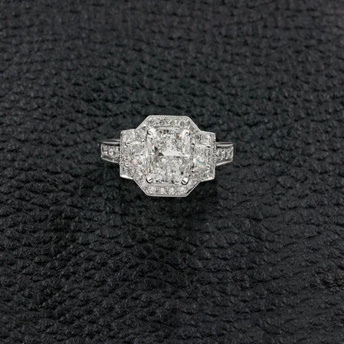 Unique handmade rings for one-of-a-kind designs-Radiant Diamond Engagement Ring