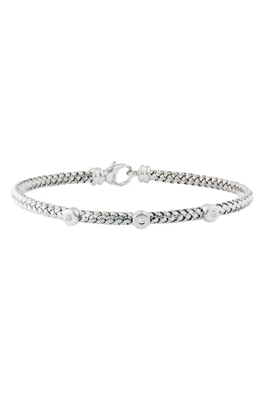 Diamond-studded bracelets for a luxurious touch-925 Sterling Silver and Diamond Bracelet, .04 TCW