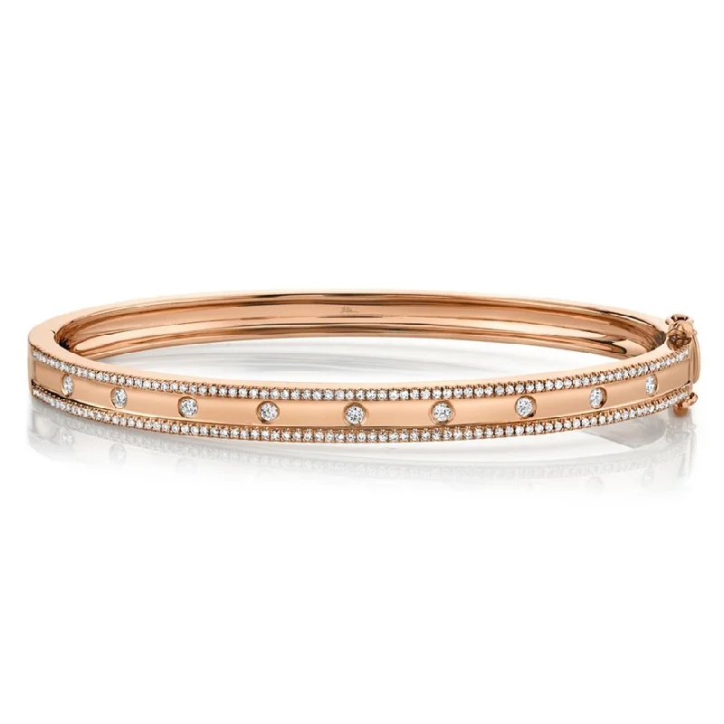 Fashionable bangles for casual everyday style-14KT GOLD 0.62 CTW DIAMOND BANGLE BRACELET