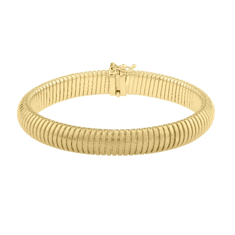 Silver link bracelets for a polished look-14K 9mm Tubogas Bracelet