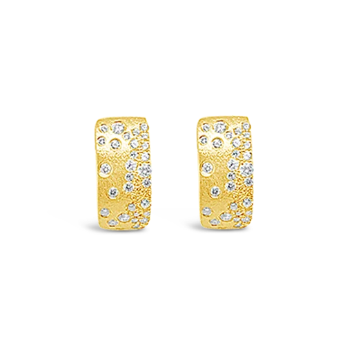 Elegant diamond earrings for formal events-Diamond Confetti Huggie Earrings