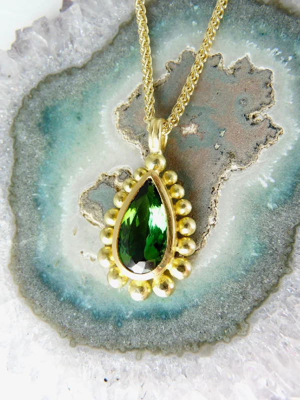 Designer necklaces for high-end jewelry lovers-Green Tourmaline Courtesan Necklace