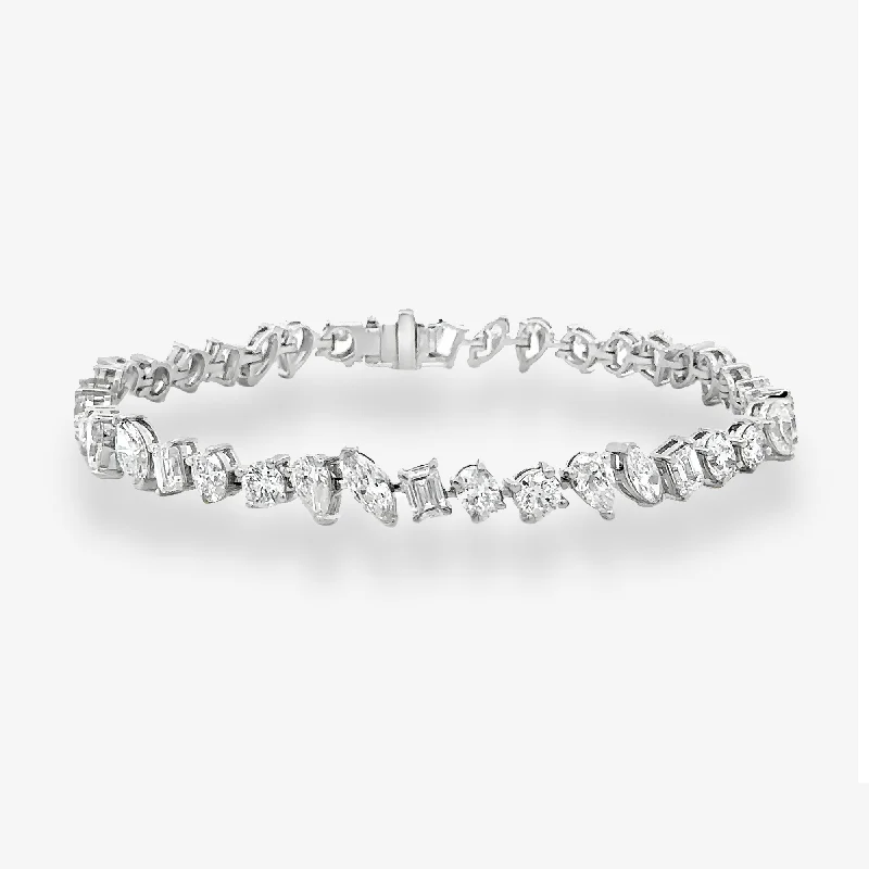 Boho-style bracelets for a laid-back vibe-9.80CT Mixed Shape Diamond Tennis Bracelet