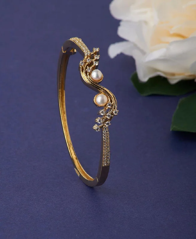 Chunky bangles for a bold, modern look-Delightful Real Pearl Bangle