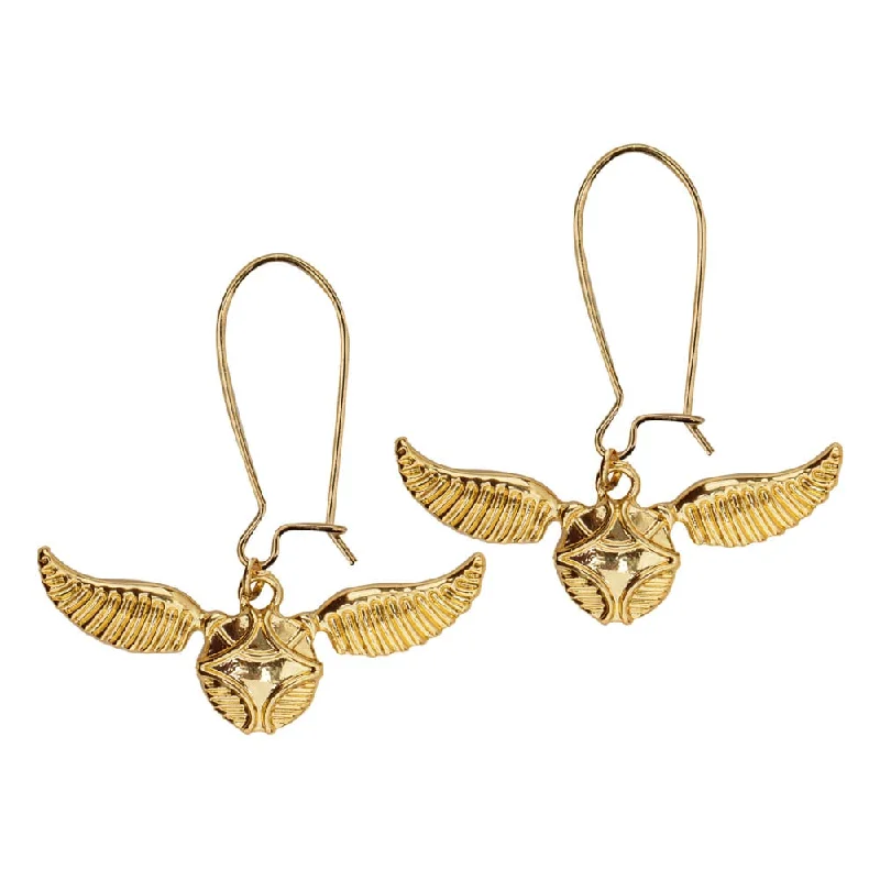 Two-tone earrings for stylish contrast-Harry Potter Earrings Golden Snitch