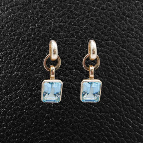 Custom earrings for your favorite sports team-Aquamarine Earrings