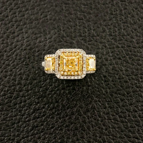 Custom rings for anniversary gifts-Yellow Diamond Ring