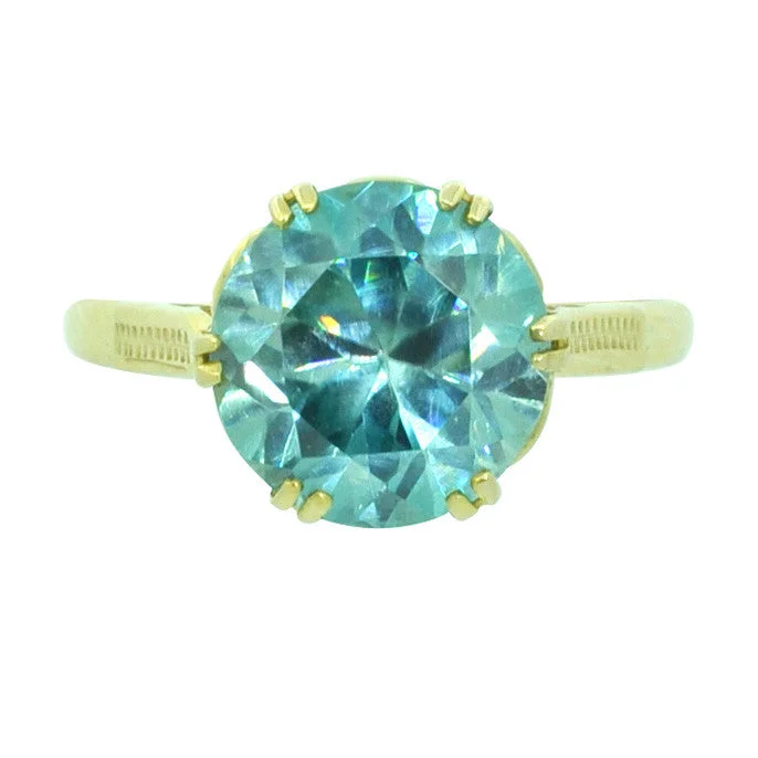 Engagement rings with halo settings for sparkle-Blue Zircon Ring