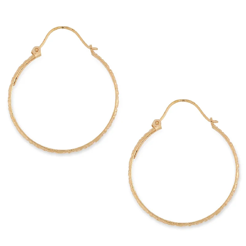 Custom hoop earrings for personalized accessories-Patterned Hoop Earrings 9 carat Yellow Gold