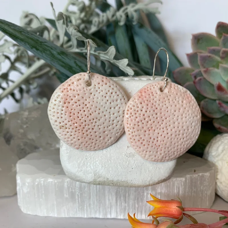 Small stud earrings for minimalist style-Light pink ‘coral dot’  earrings