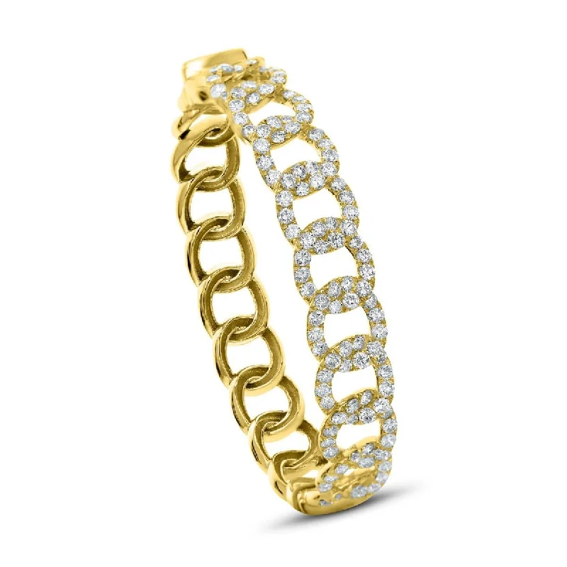 Chunky statement bangles for bold impact-18KT Gold 5 CTW Diamond Link Bangle Bracelet