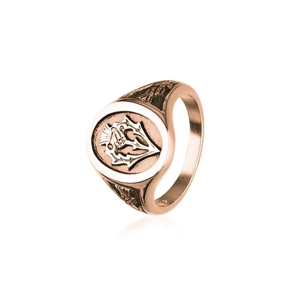 Minimalist silver rings for modern fashion-Thistle Rose Gold Ring RR78