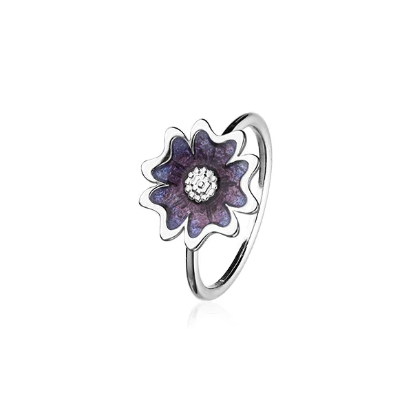 Wedding rings with diamond accents for luxury-Scottish Primrose Silver Ring ER144