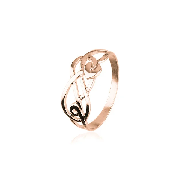 Elegant gemstone rings for formal events-Art Nouveau Rose Gold Ring RR100