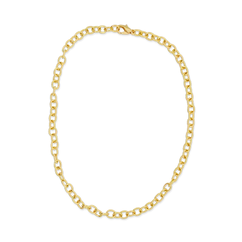 Artistic necklaces for creative fashion lovers-Round Gold Link Chain