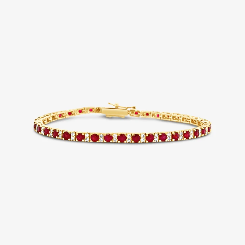 Gold bracelets for elegant fashion-4.60CT Ruby & Diamond Bracelet