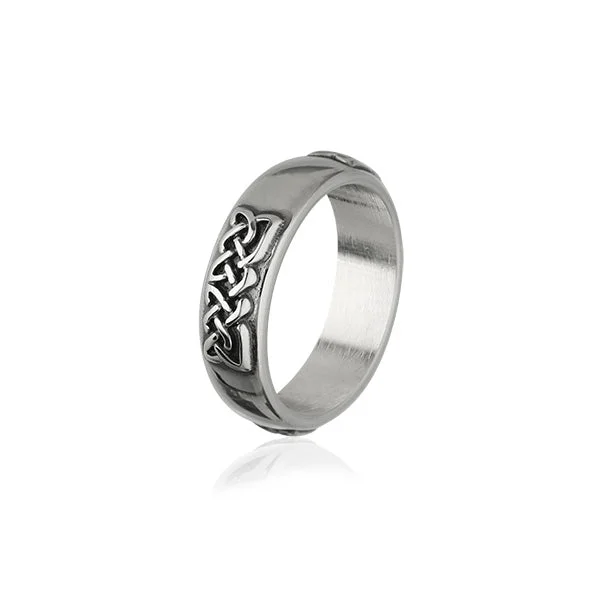 Men’s statement rings for bold accessories-Celtic Silver Ring XR317