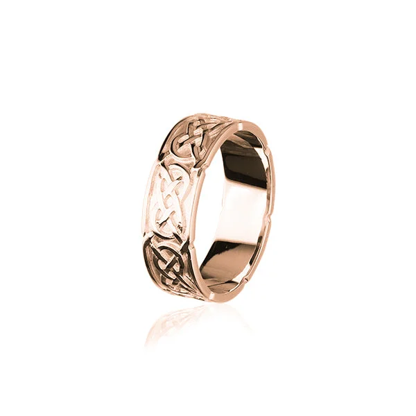 Adjustable rings for a perfect fit-Celtic Rose Gold Ring RR126