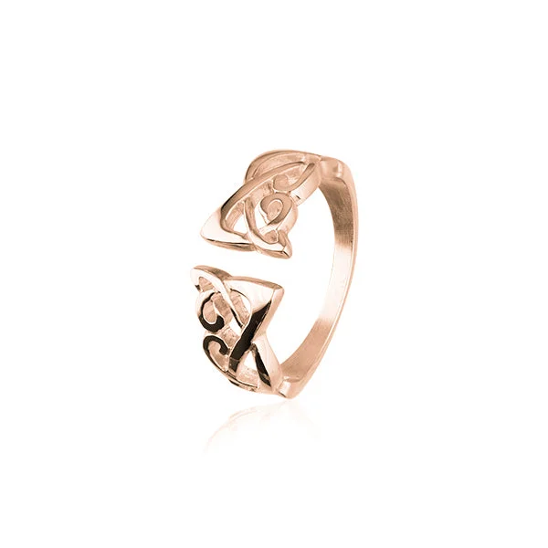 Luxury diamond rings for engagement and anniversaries-Archibald Knox Rose Gold Ring RR121