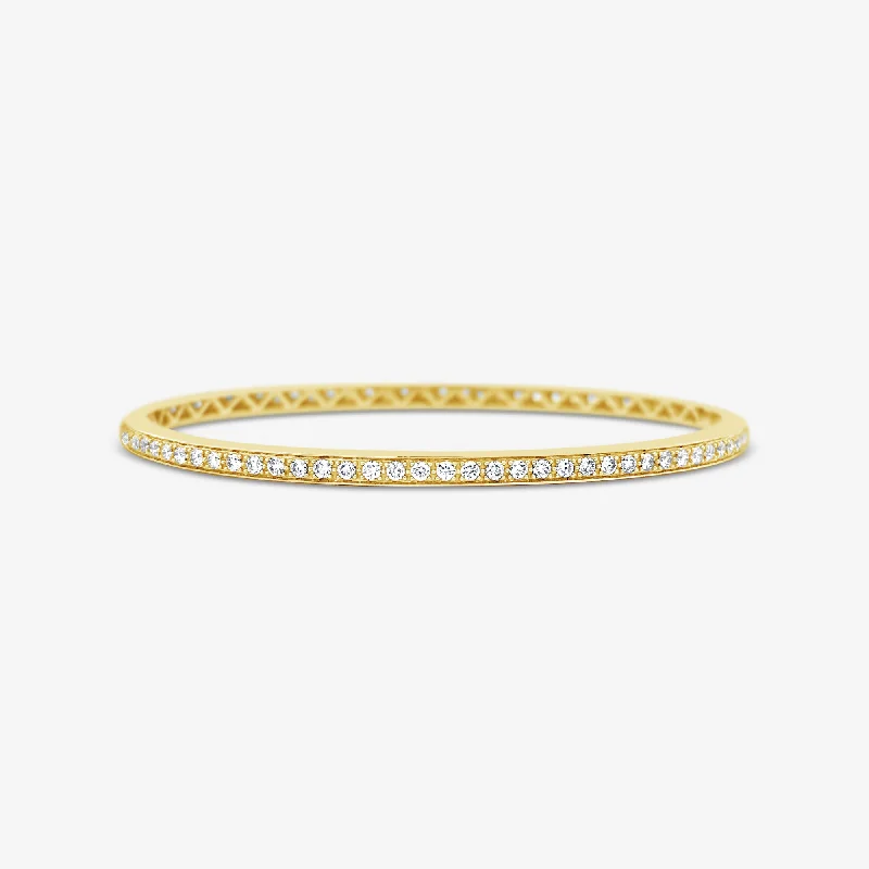 Gold chain bracelets for luxurious wear-Eternity Diamond Bangle Bracelet