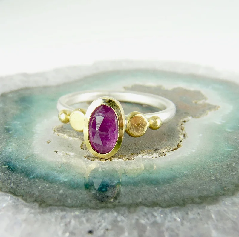 Handcrafted rings for a personalized touch-Pink Sapphire Granulation Ring