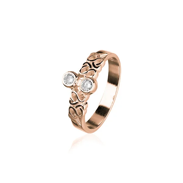 Adjustable rings with unique designs-Celtic Rose Gold Ring RCR164