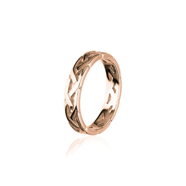 Luxury gold rings for upscale events-Celtic Rose Gold Ring RR156