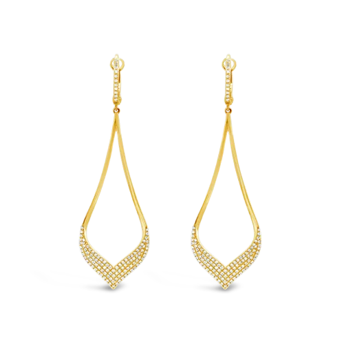 Classic round earrings for timeless style-Diamond Teardrop Dangle Earrings