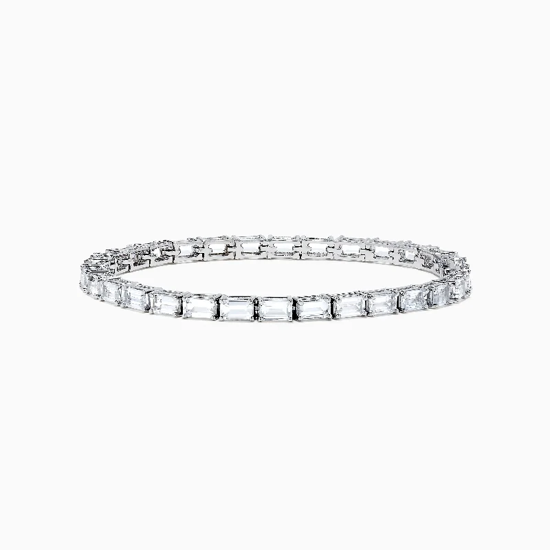 Crystal bracelets for a sparkling effect-14K White Gold White Sapphire Bracelet