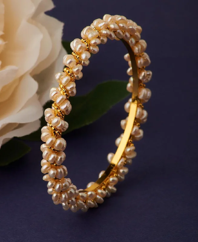 Chunky statement bangles for bold impact-Elegant and classy Pearl Bangle