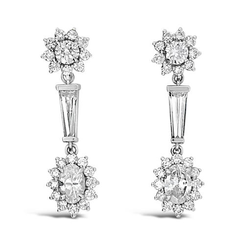 Luxury crystal earrings for upscale occasions-Diamond Dangle Earrings