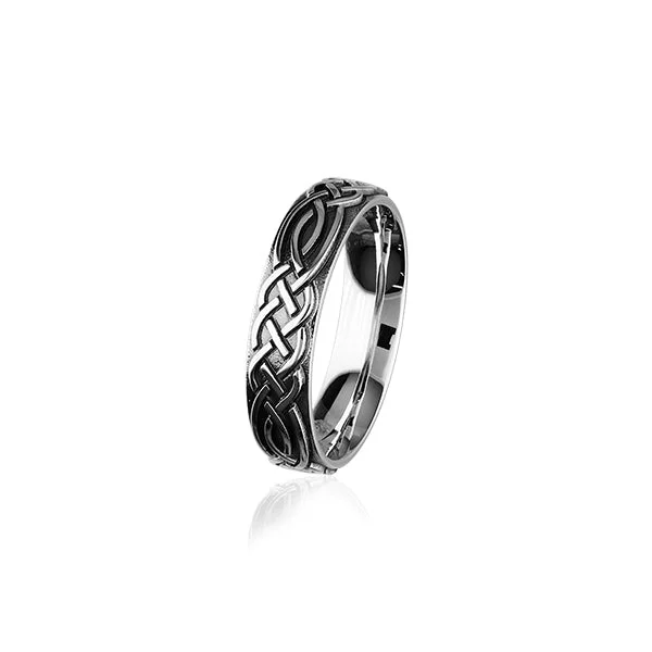 Diamond rings for luxury occasions-Celtic Silver Ring R404